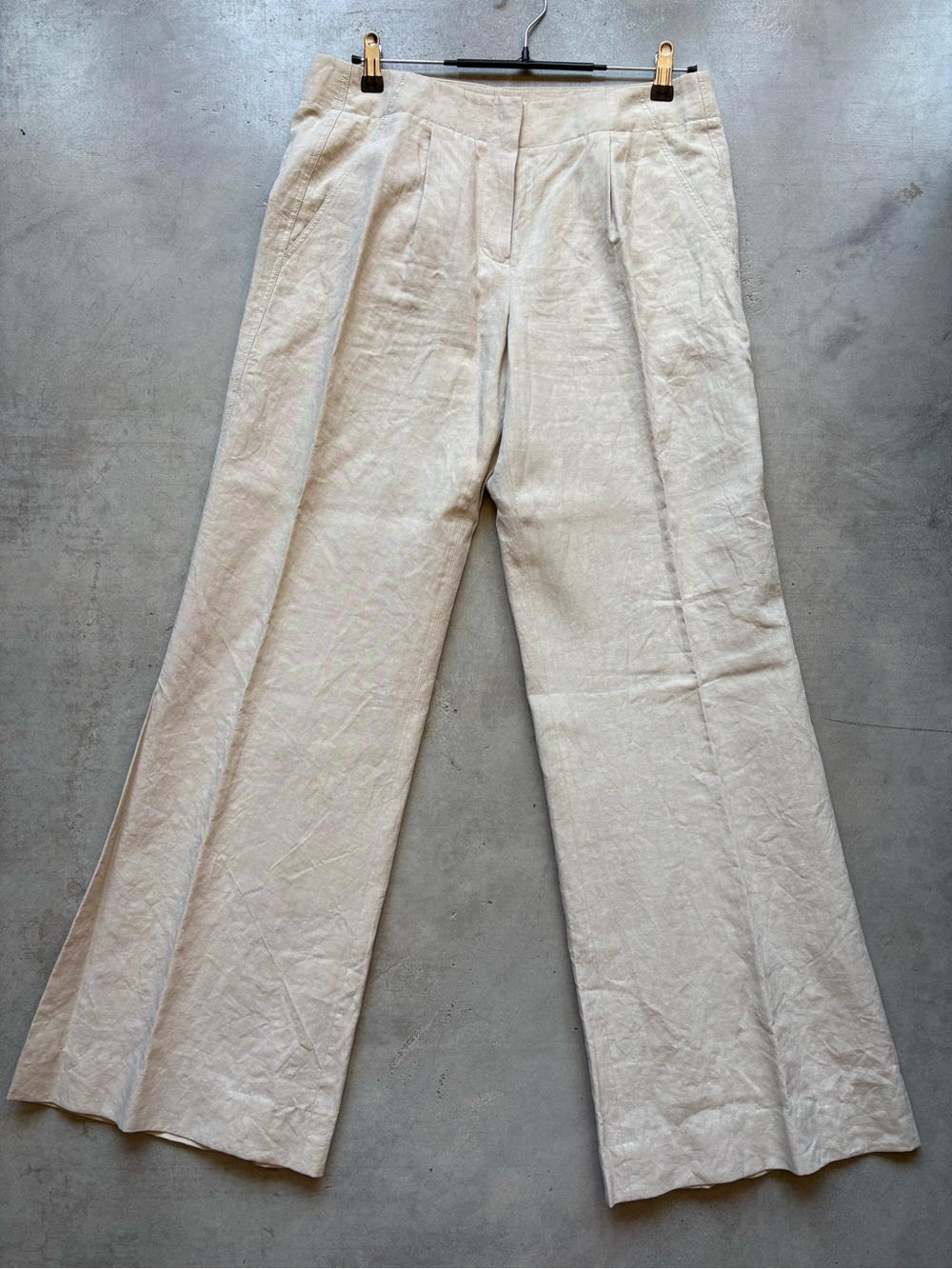 Donna Karan Linen Blend Wide Leg Pants